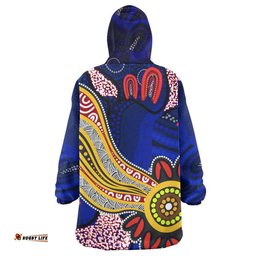 roosters rugby snug hoodie custom angry rooster rugby with aboriginal indigenous dot painting style oodie blanket