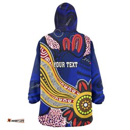 roosters rugby snug hoodie custom angry rooster rugby with aboriginal indigenous dot painting style oodie blanket