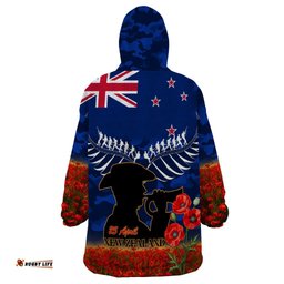 new zealand anzac day wearable blanket hoodie 25 april last post camouflage with poppies