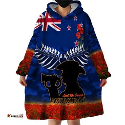 new zealand anzac day wearable blanket hoodie 25 april last post camouflage with poppies