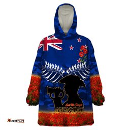 new zealand anzac day wearable blanket hoodie 25 april last post camouflage with poppies