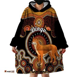 personalised australian astrology wearable blanket hoodie aboriginal dingo zodiac sign