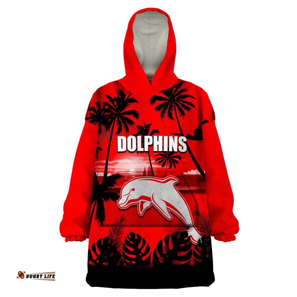 nrl dolphins wearable blanket hoodie summer vibe style