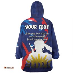 Australia Anzac Day Custom Snug Hoodie - Lest We Forget With Blue Camouflage Pattern Snug Hoodie