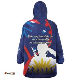 Australia Anzac Day Custom Snug Hoodie - Lest We Forget With Blue Camouflage Pattern Snug Hoodie