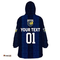 custom personalised central coast mariners wearable blanket hoodie soccer club original style navy
