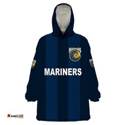 custom personalised central coast mariners wearable blanket hoodie soccer club original style navy