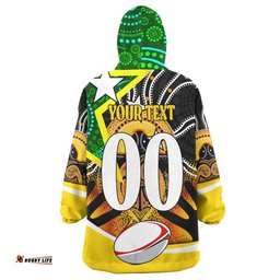 kangaroos rugby snug hoodie custom kangraroo australian rugby league go the roos indigenous wearable blanket