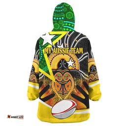 kangaroos rugby snug hoodie custom kangraroo australian rugby league go the roos indigenous wearable blanket