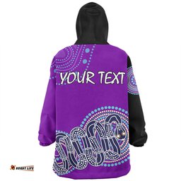 Australia Aboriginal Custom Snug Hoodie - Purple Rainbow Serpent Dreaming Inspired Snug Hoodie