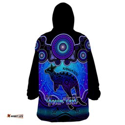 personalised australia aries kangaroo zodiac wearable blanket hoodie auz astrology aboriginal blue