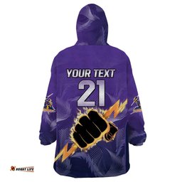 nrl storm custom wearable blanket hoodie minimalism style