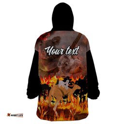 personalised save wildlife australia wearable blanket hoodie bushfire awareness