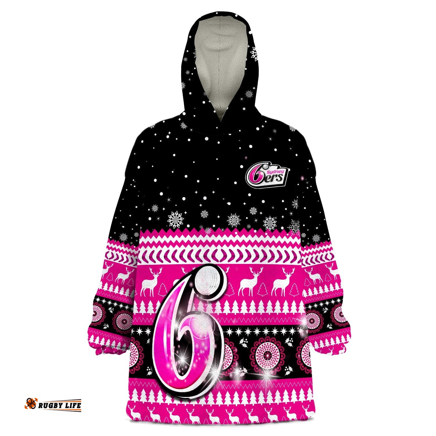 sydney sixers cricket wearable blanket hoodie christmas aboriginal