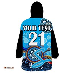 custom personalised adelaide strikers wearable blanket hoodie cricket indigenous aboriginal lizard version
