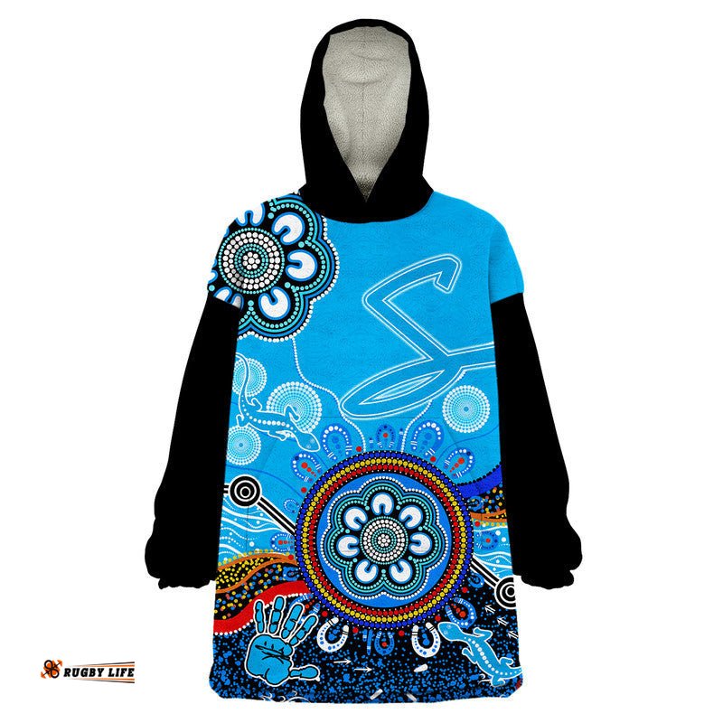 custom personalised adelaide strikers wearable blanket hoodie cricket indigenous aboriginal lizard version