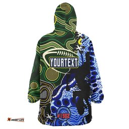 raiders rugby snug hoodie custom canberra raiders rugby team with aboriginal dot painting and indigenous pattern oodie blanket