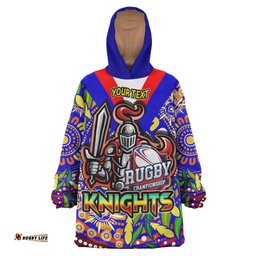 knights rugby snug hoodie custom knights rugby with aboriginal background oodie blanket
