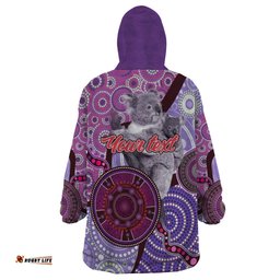 personalised australia koala naidoc 2024 wearable blanket hoodie keep the fire burning
