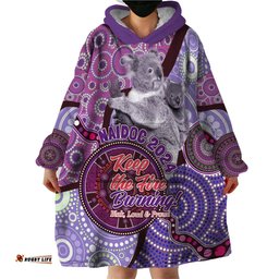 personalised australia koala naidoc 2024 wearable blanket hoodie keep the fire burning
