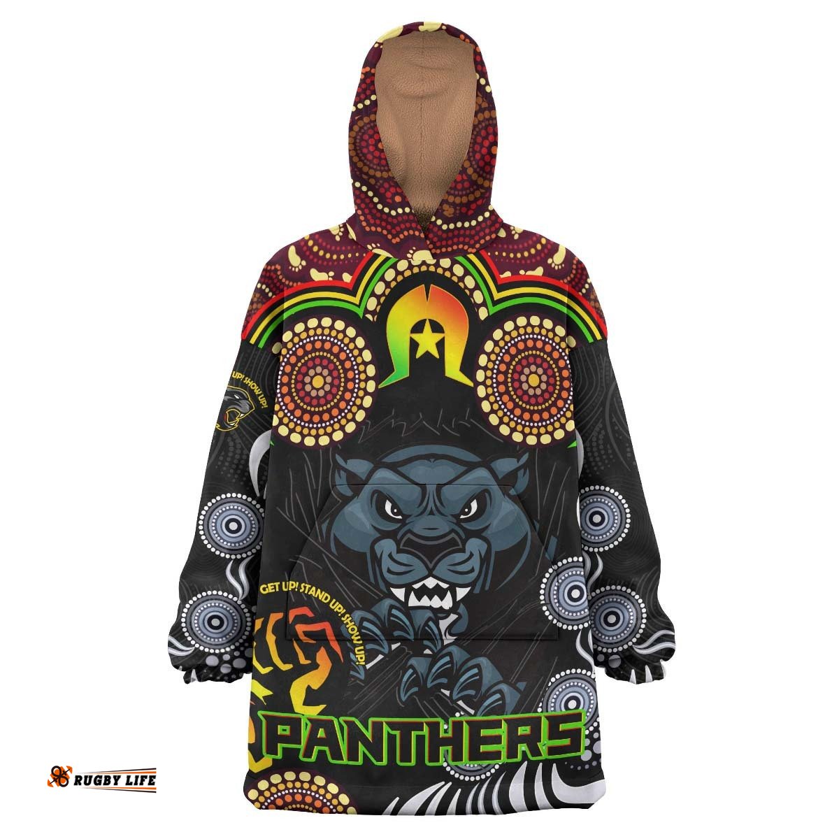 panthers rugby snug hoodie naidoc panthers indigenous and torres strait aboriginal style oodie blanket