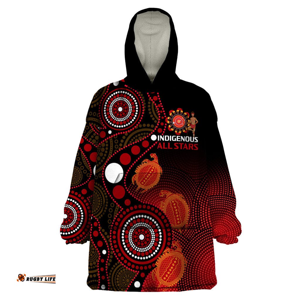 australia indigenous rugby wearable blanket hoodie all stars aboriginal turtle
