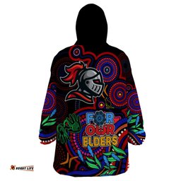knights rugby aboriginal art wearable blanket hoodie naidoc indigenous tribal