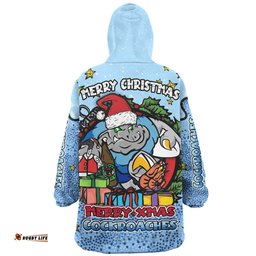 New South Wales Cockroaches Christmas Custom Snug Hoodie - Merry Christmas Our Beloved Team With Aboriginal Dot Art Pattern Snug Hoodie