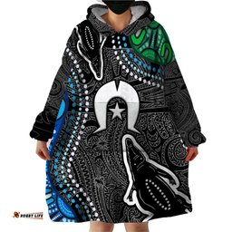 torest trait islands mix crocodine aboriginal pattern wearable blanket hoodie ts04