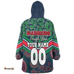 New Zealand Warriors Sport Snug Hoodie - Tropical Patterns And Dot Painting Eat Sleep Rugby Repeat