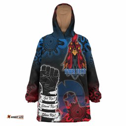 roosters rugby snug hoodie custom naidoc week rooster esport mascot oodie blanket