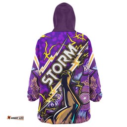 storm rugby snug hoodie custom storm thunder with aboriginal dot painting pattern oodie blanket