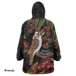 australia indigenous christmas wearable blanket hoodie kookaburra aboriginal