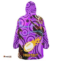 storm rugby snug hoodie custom melbourne storm rugby team with aboriginal dot painting and indigenous pattern oodie blanket