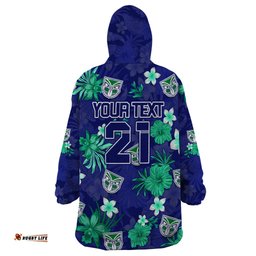 custom warriors rugby wearable blanket hoodie beautiful floral pattern spring summer vibe