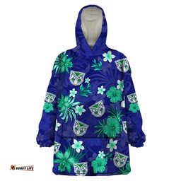 custom warriors rugby wearable blanket hoodie beautiful floral pattern spring summer vibe