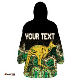 personalised australia soccer wearable hoodie blanket world cup matildas with kangaroo