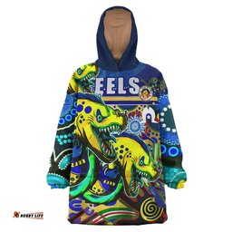parramatta eels rugby naidoc week snug hoodie eels getting up standing up and showing up oodie blanket