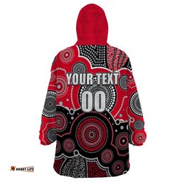 custom personalised and number bombers afl wearable blanket hoodie aboriginal patterns