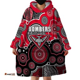 custom personalised and number bombers afl wearable blanket hoodie aboriginal patterns