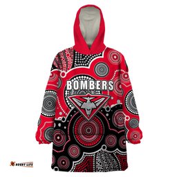 custom personalised and number bombers afl wearable blanket hoodie aboriginal patterns