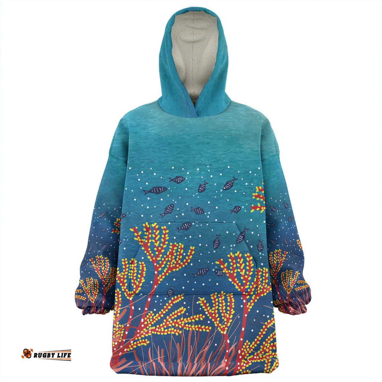 Australia Aboriginal Snug Hoodie - Underwater Aboriginal Art Inspired Snug Hoodie