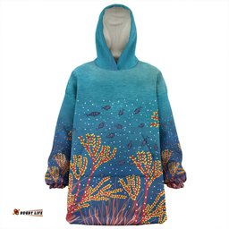 Australia Aboriginal Snug Hoodie - Underwater Aboriginal Art Inspired Snug Hoodie