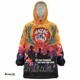 Australia Anzac Custom Snug Hoodie - Anzac day For Your Tomorrow They Gave Their Today With Poppies And Flag Style Oodie