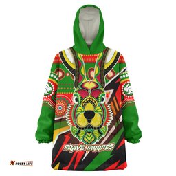 South Sydney Rabbitohs Snug Hoodie - Brave Bunnies Go the Mighty Heroes Indigenous Oodie