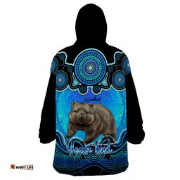 personalised australia taurus wombat zodiac wearable blanket hoodie auz astrology aboriginal aqua