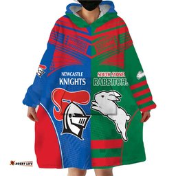 custom knights and rabbitohs rugby wearable blanket hoodie sporty style
