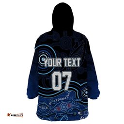 personalised nsw blues rugby indigenous wearable blanket hoodie lizard aboriginal dot art