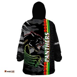 panthers rugby anzac wearable blanket hoodie aboriginal mix poppy camouflage black