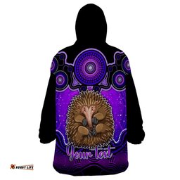 personalised australia virgo echidna zodiac wearable blanket hoodie auz astrology aboriginal purple